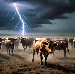 आकाशीय बिजली की चपेट में आने से 20 मवेशियों की मृत्यु, मालिकों को दिया जाएगा मुआवजा।