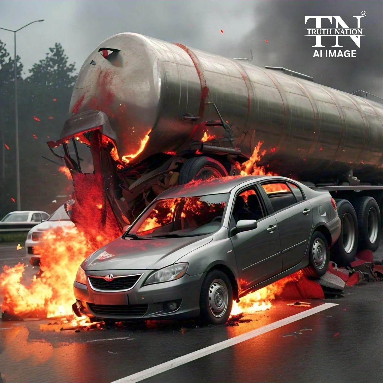 राजस्थान में कार और टैंकर की जोरदार टक्कर, दंपति और डेढ़ साल की बच्ची की दर्दनाक मौत।