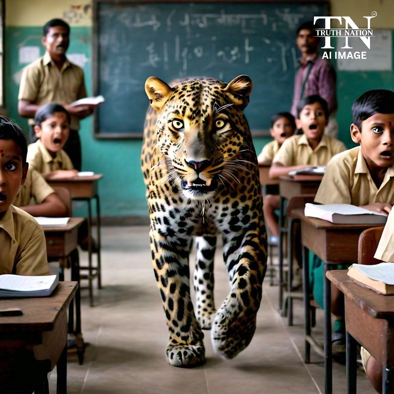 UP News : बिजनौर स्कूल में तेंदुए की घुसपैठ, शिक्षकों-कर्मचारियों ने कमरे में छिपकर बचाई जान।