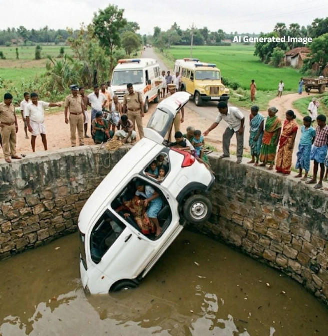 महाराष्ट्र के नासिक में सड़क किनारे कुएं में गिरी कार, एक ही परिवार के 9 लोगों की मौत।