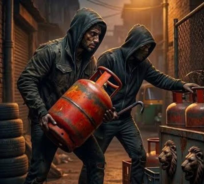 प्रयागराज में घर में घुसे चोर, गहनों को हाथ नहीं लगाया... सिलेंडर उठाकर ले गए!