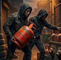 प्रयागराज में घर में घुसे चोर, गहनों को हाथ नहीं लगाया... सिलेंडर उठाकर ले गए!