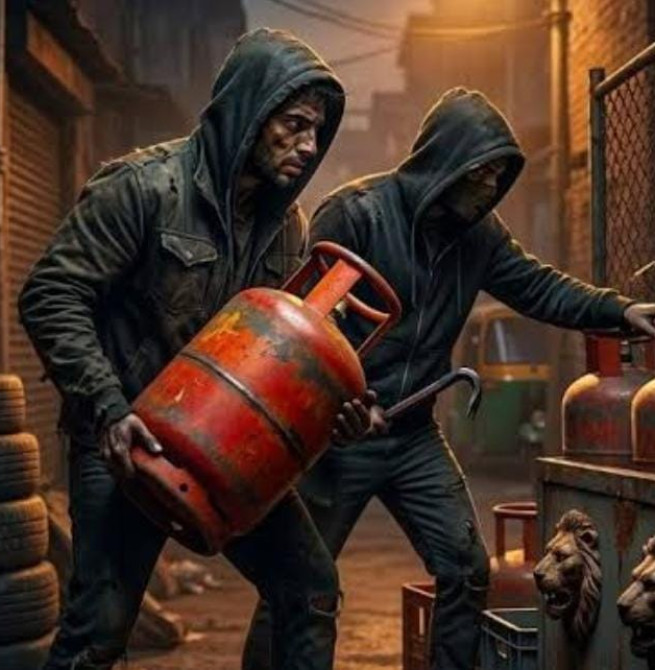 प्रयागराज में घर में घुसे चोर, गहनों को हाथ नहीं लगाया... सिलेंडर उठाकर ले गए!